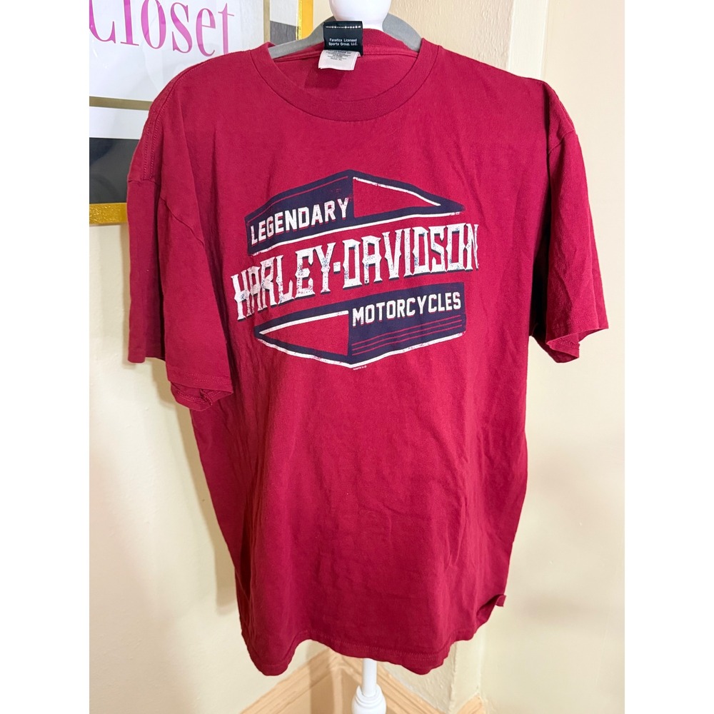 Harley-Davidson Las Vegas Nevada Graphic T-Shirt Mens XL Burgundy Red Legendary